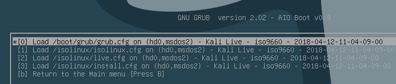kali linux iso usb image install